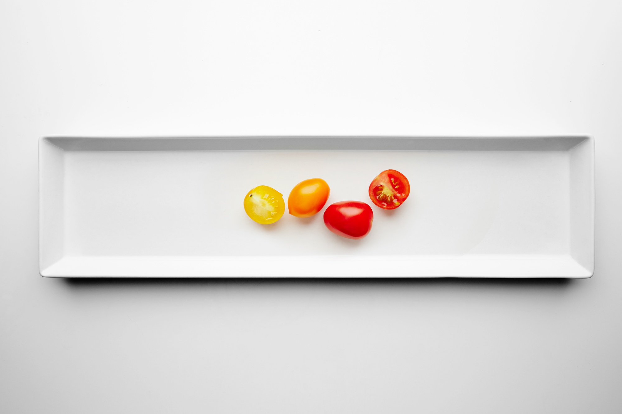 Ingredients neatly arranged on a stainless tray